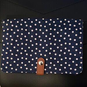 Thirty-One Navy Polka Dot Canvas Wallet